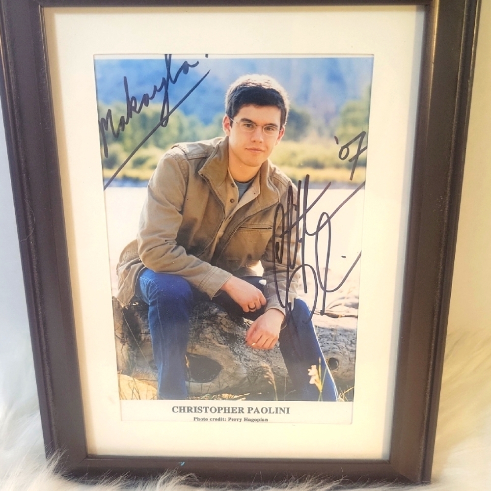CHRISTOPHER PAOLINI Autographed Framed‎ Picture, author of The Inheritance Cycle